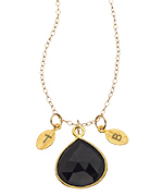 Alvina Abramova Onyx Teardrop Pendant Necklace